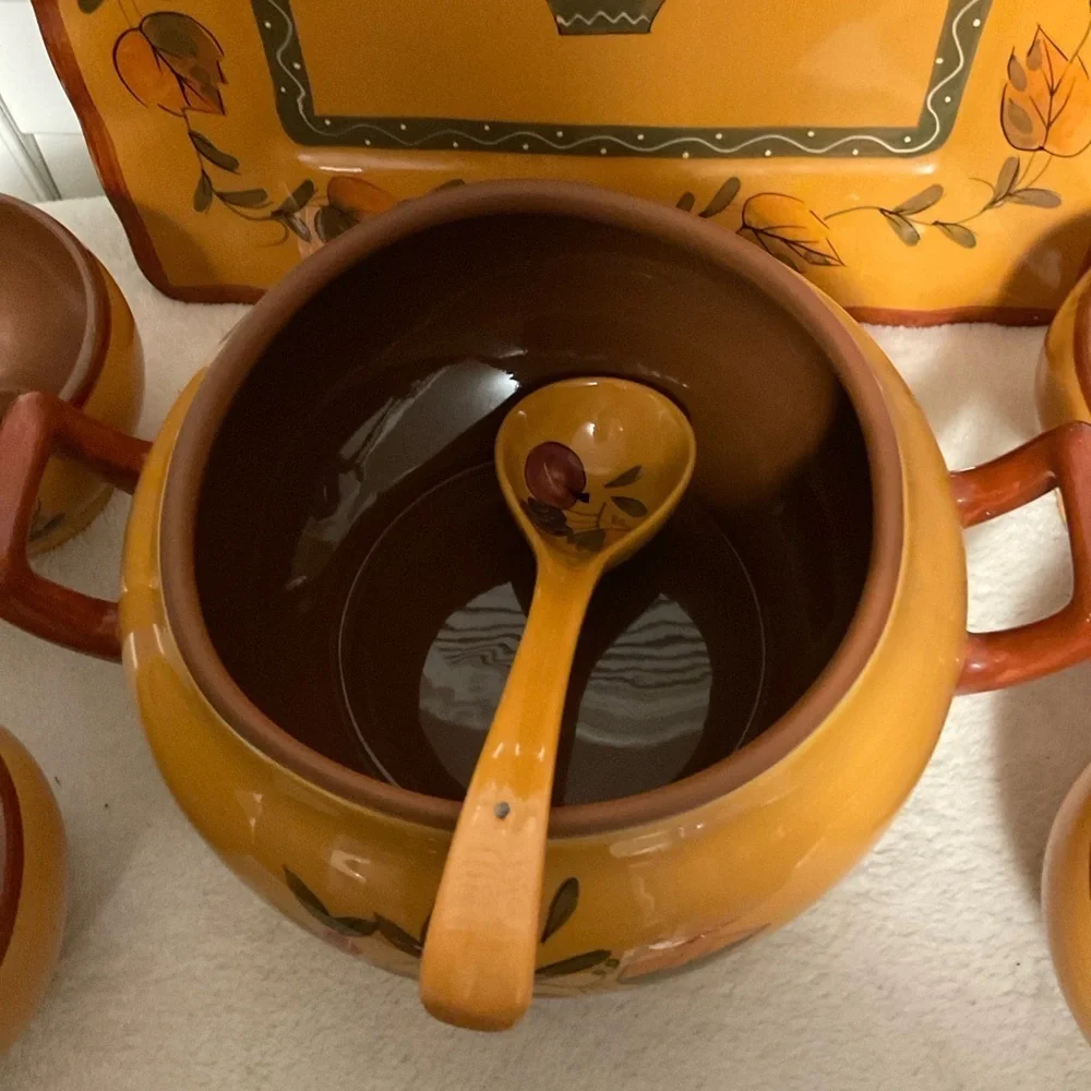 Autumn Harvest Tea Set with Floral Design